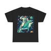 Unisex Adult T Shirt Vintage Style 50s Space Age Dolphin Astronaut Novelty Tee