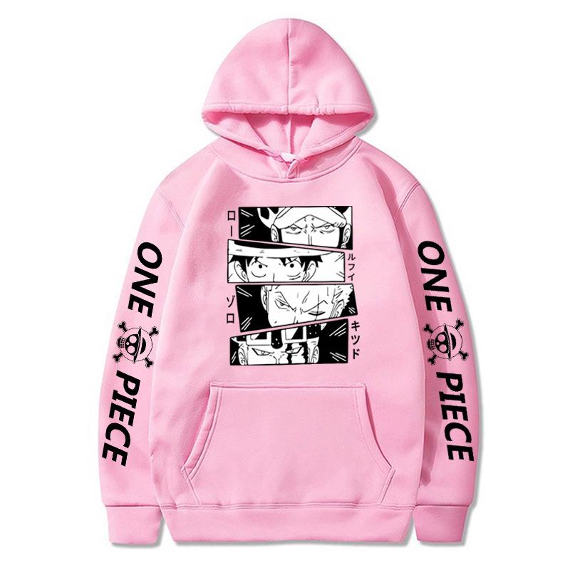 One Piece Anime Luffy Print Five-Speed Long Sleeve Hoodie