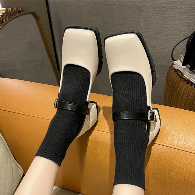 Marie Jane Lolita Women Chunky Shoes  Spring New Trend Fad Mid Heels Sandals Designer  Pumps Dress Party Women Shoes