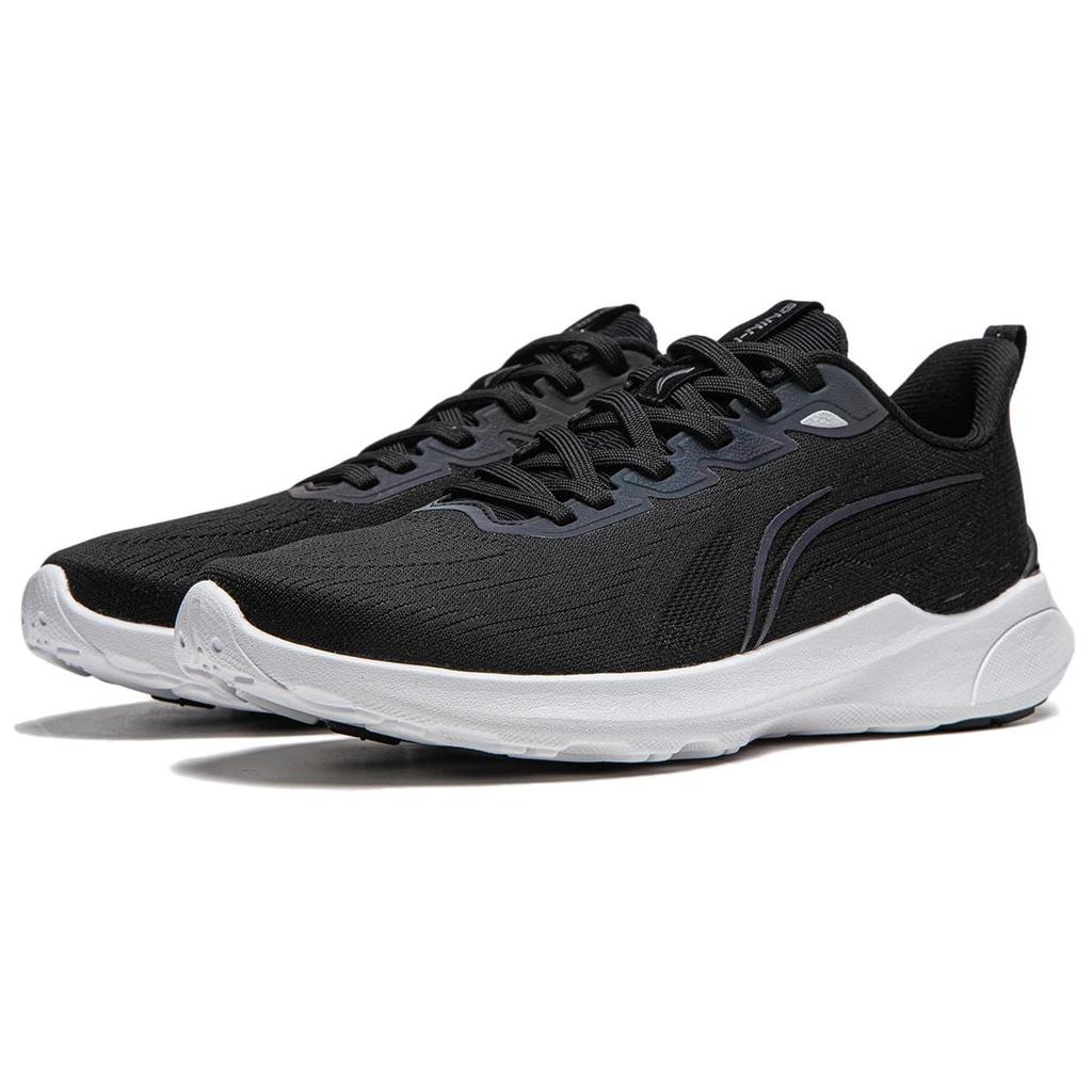Li Ning Qingyi Comfortable Cushioning, Wear Resistant Low Top Running Shoes Women's Black White ARSU016-4