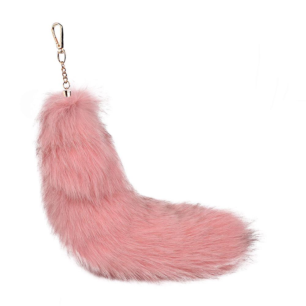 Silver Blue Fox Fur XL Pendant: Real Fur Women's Bag Charm & Car Keychain
