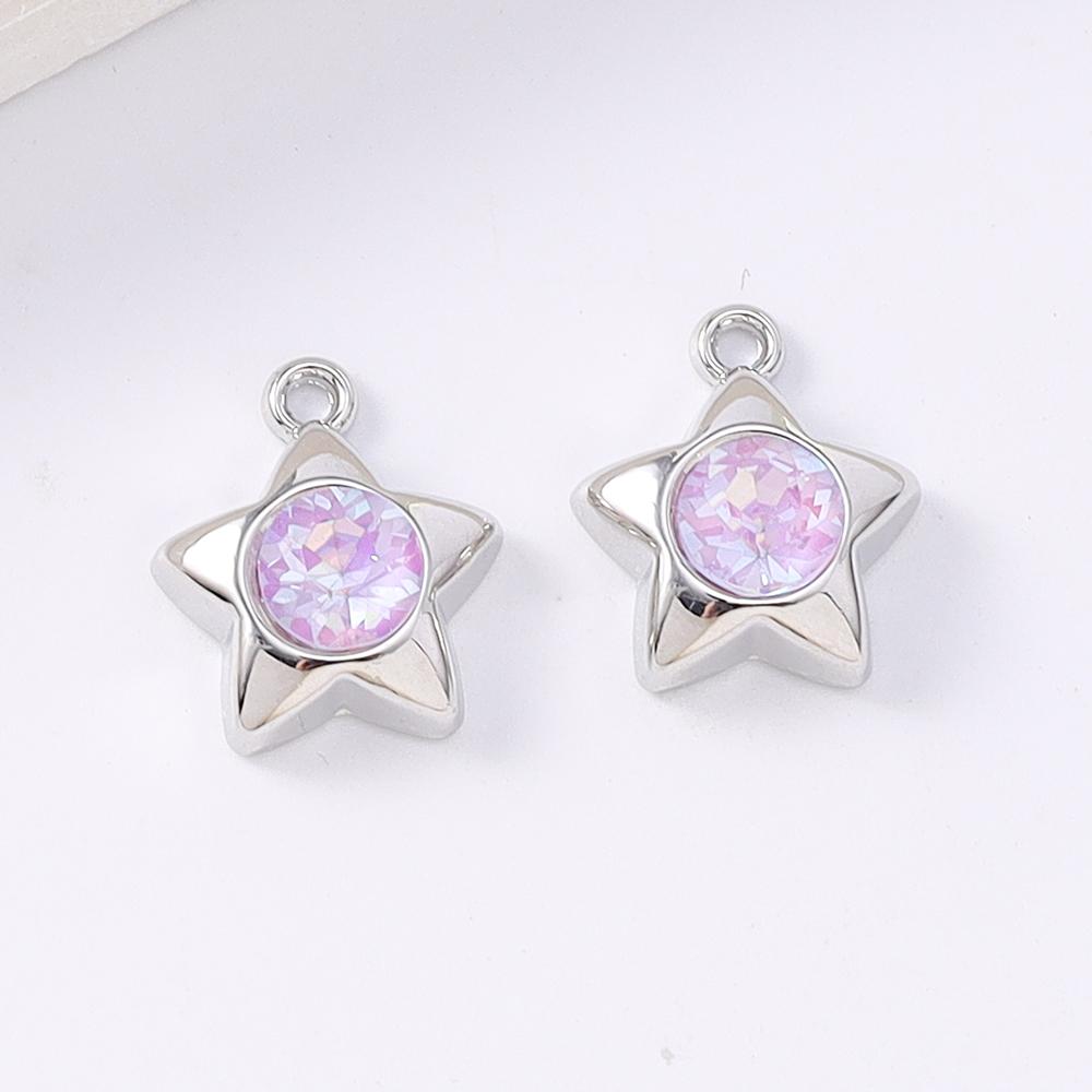 5pcs Cute Crystal CZ Love Heart Charms Pendants for Necklace Earrings Bracelet DIY Jewelry Making Accessories