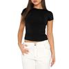 Letní tričko s krátkým rukávem, slim fit, ležérní, dámské topy, módní, jednobarevné, elegantní dámská trička, streetwear, s kulatým výstřihem, základní tričko 30423