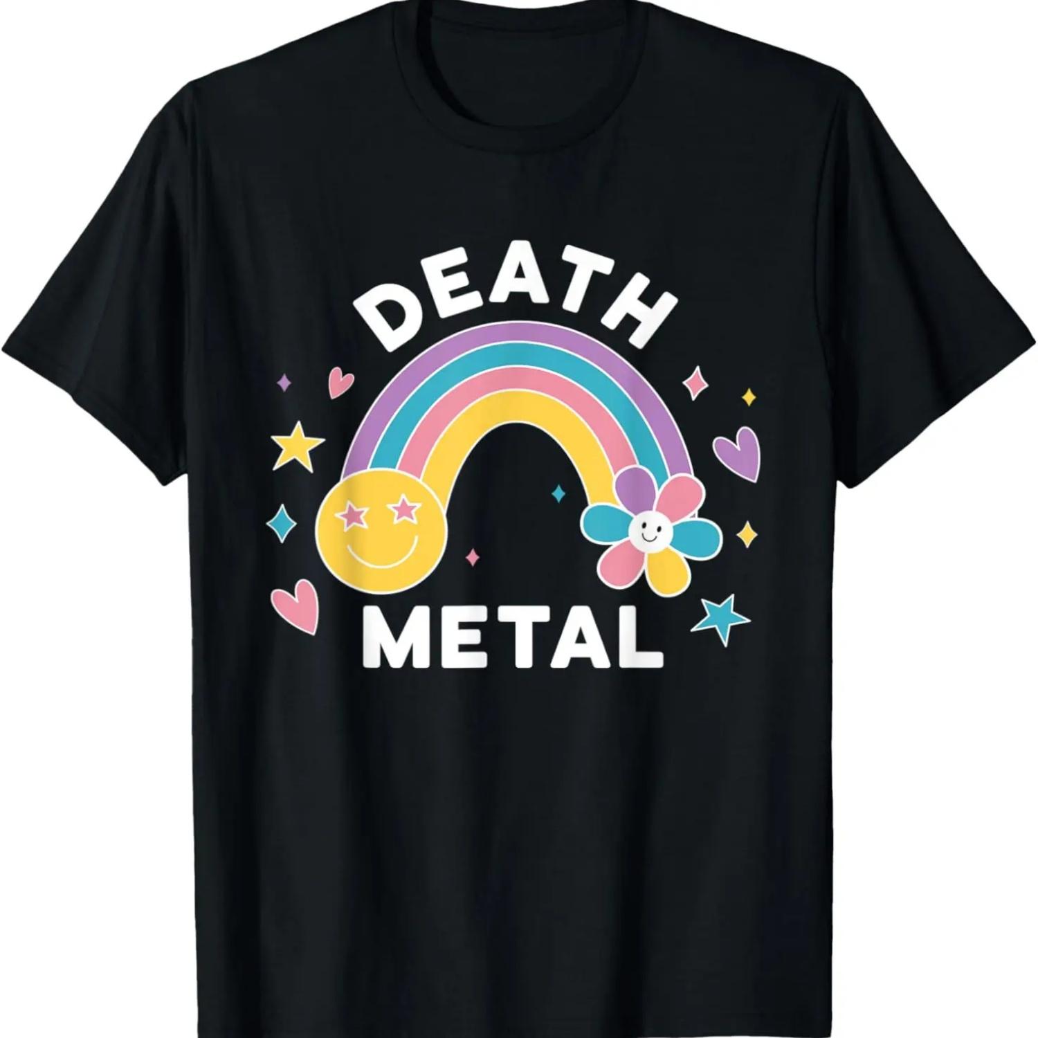 

Death Metal Rainbow I Cute Rock Festival Concert T-Shirt XXXXXL чёрный