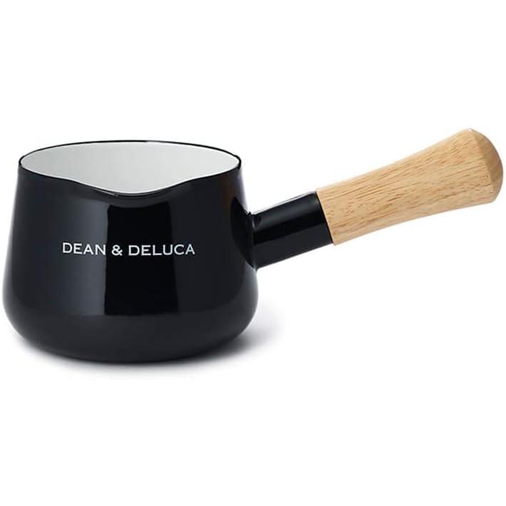DEAN & DELUCA Enamel Milk Pan Black Pot One Hand Simple 23.5 x 12 x 10cm 750ml