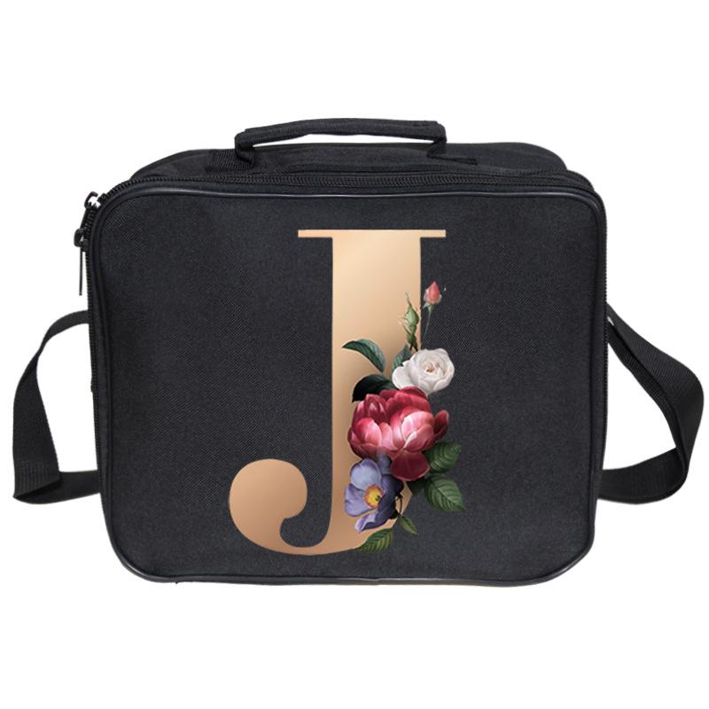 Neue bedruckte Lunchtasche mit 26 Buchstaben, großes Fassungsvermögen, Mehrfachtaschen-Lunchbox-Tasche
