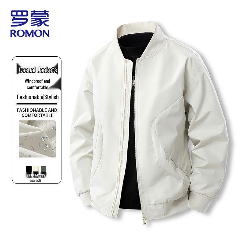 ROMON Men s Loose Fit Baseball Collar Bomber Jacket 3XL