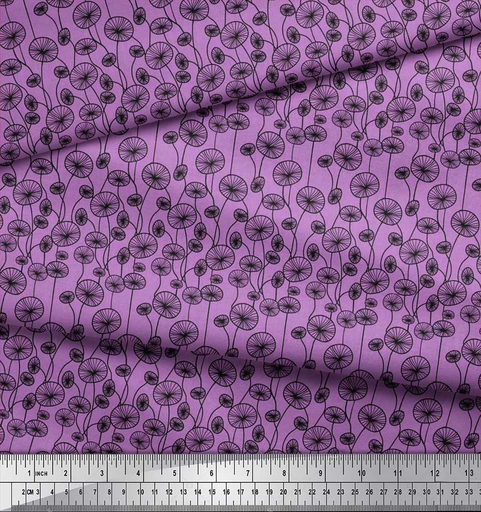 Soimoi Japan Crepe Satin Fabric Artistic Floral Decor Fabric Printed Metre 42 Inch