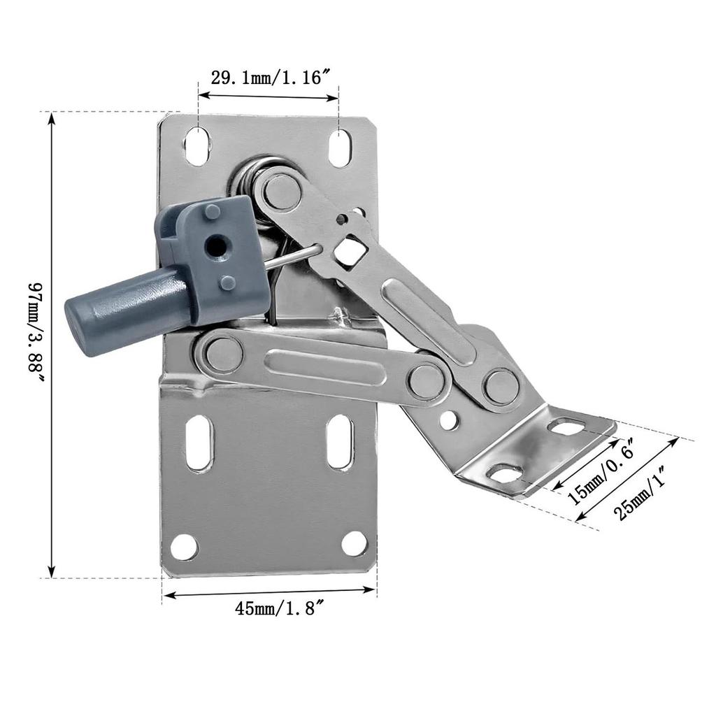 45° Downward Opening Door Hinge with Spring for Sink Cabinet