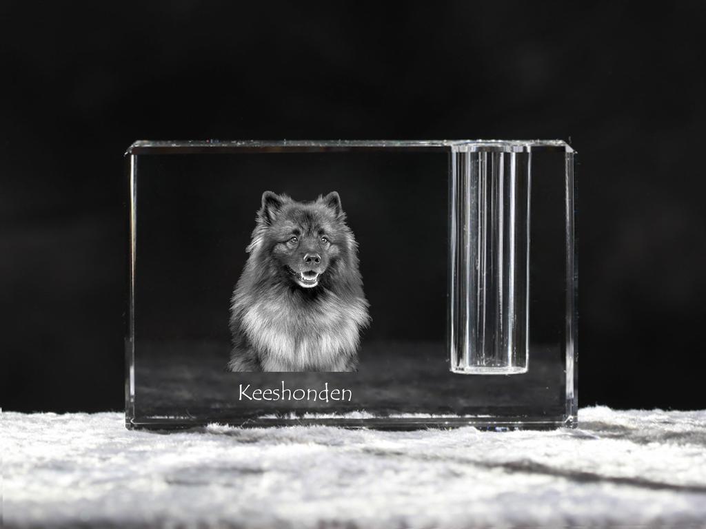 Keeshond, Dutch Barge Dog, Smiling Dutchman – Pen stand, crystal organiser with dog photo | Art-Dog