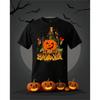 Happy Halloween T-Shirt Cute Funny Boo Witch Cat With Pumpkin Horror Tee Unisex