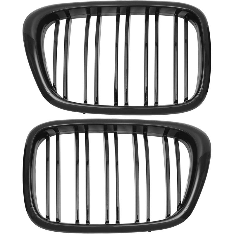 For Bmw 5 Series E39 525 528 530 535 1999-2003 Car Grille Front Kidney Grill Double Line Black 51137005837 51137005838