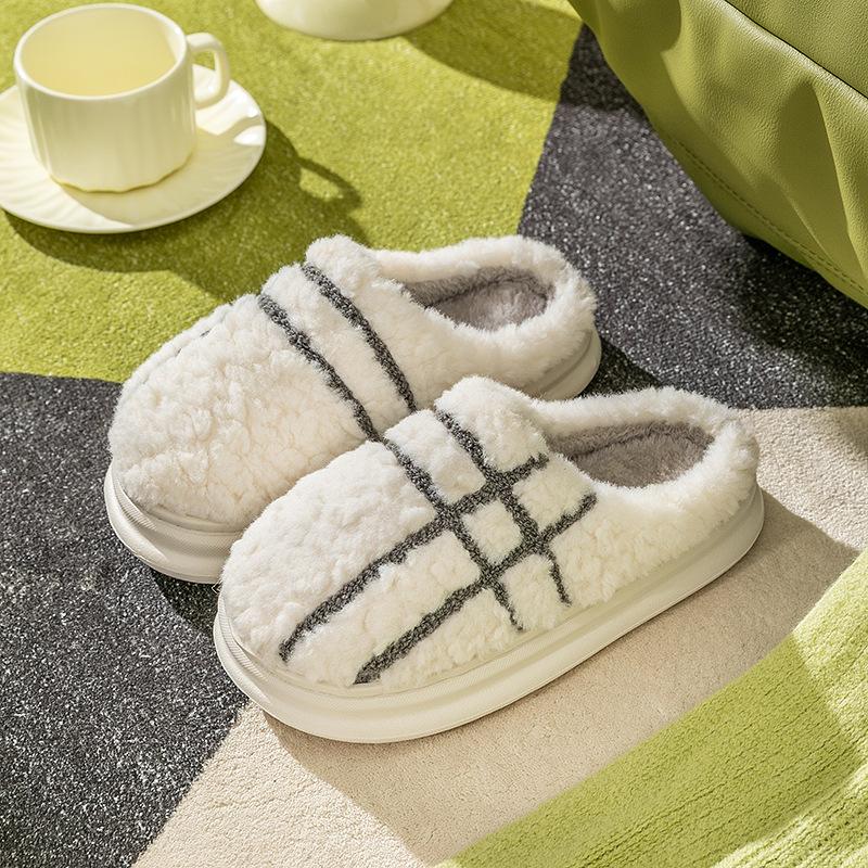 EVA sole cotton slippers women's winter home indoor couple thick-soled non-slip fluffy shoes warm cotton shoes men
