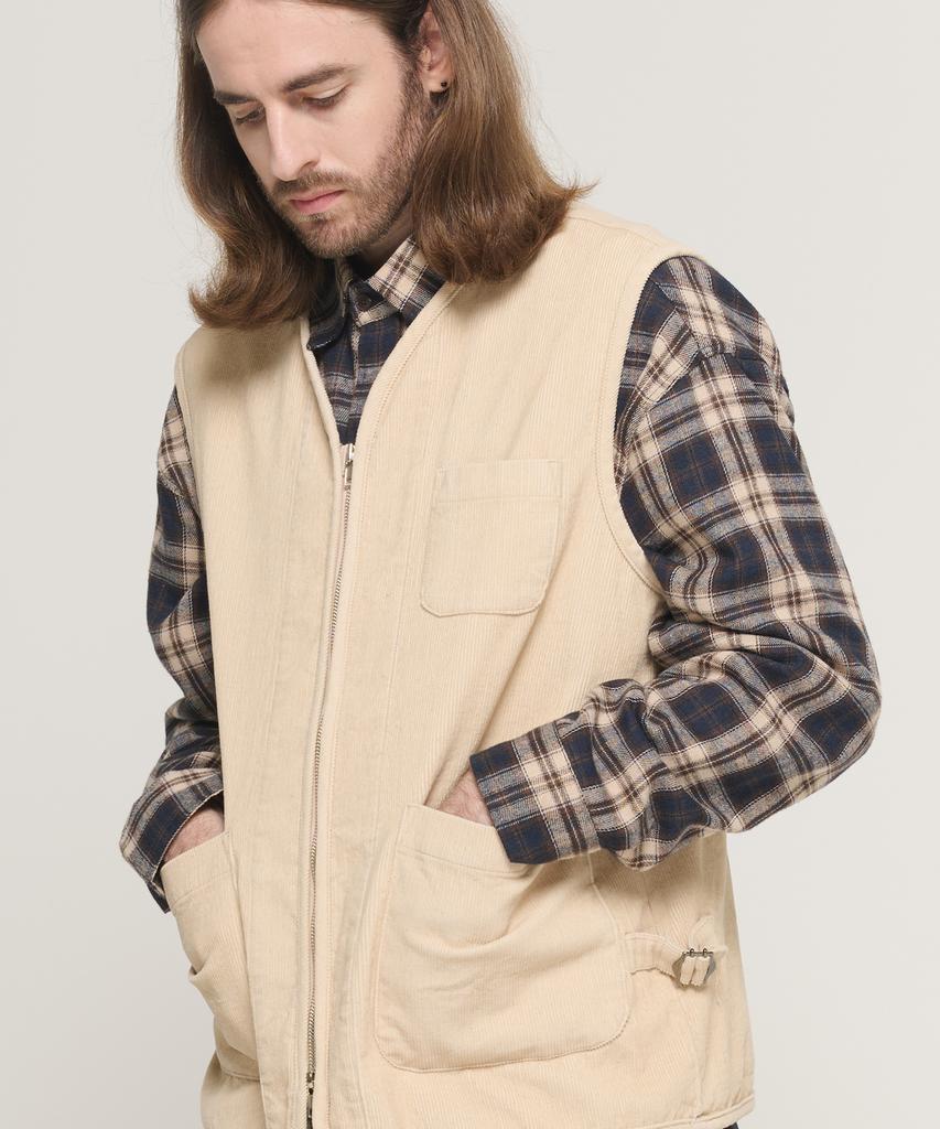Cargobros Corduroy Americana Pocket Vest (Beige)