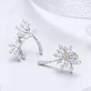 Silver crystal dandelion stud earrings 925 silver