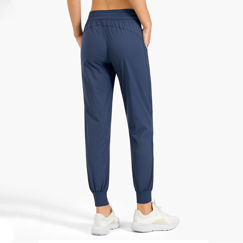 Women's Body Shaping Casual Running Pants with Drawstring Pockets - Breathable Yoga Fitness Trousers
