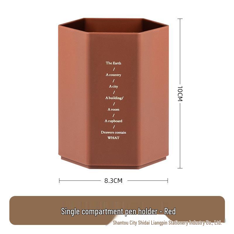 Creative Hexagonal Pen Holder - Large Capacity for Office or Student Desk