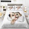 Cartoons Niedliche Katze Bettbezug Bettdeckenbezug Kissenbezug Junge Mädchen 2/3-teiliges Bettwäscheset King Queen Größe Kitty Polyester Bettdeckenbezug