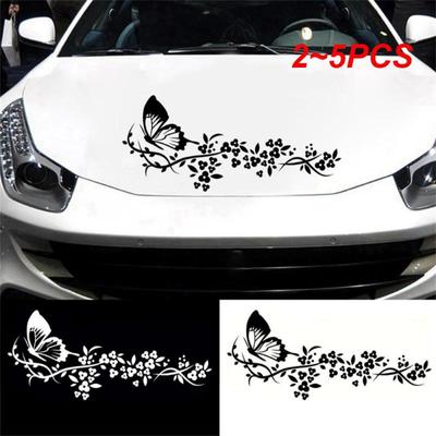 2~5 STÜCKE Fliegender Schmetterling Blume Autoaufkleber Wasserfest Auto Tür Fenster Aufkleber Dekor Hohe Klebkraft Car-Styling Vinyl