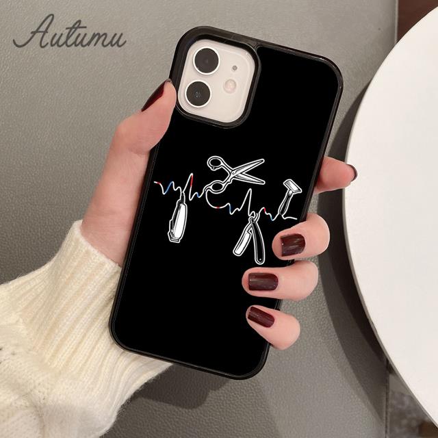 Barber Pole Scissor Phone Case for iPhone 17 Air 15 16 16e 11 12 13 14 Pro Max Plus coque Fundas Shell