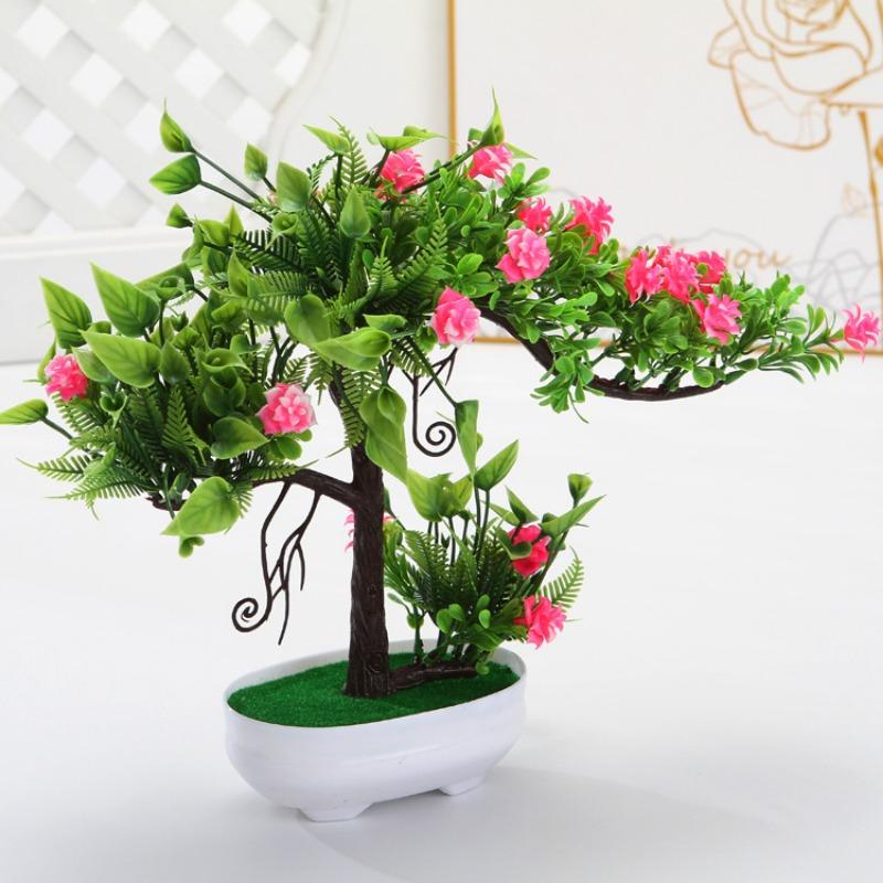 Flower, Small Tree Money TreePlastic FlowerArtificial Plant Set Floral Decoration Artificial Potted Plant Ornaments