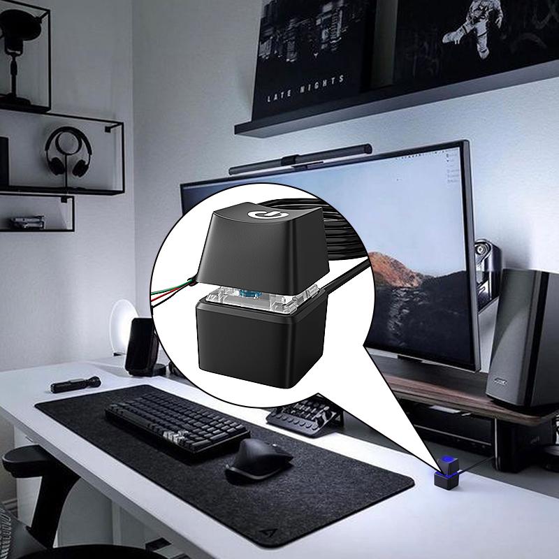 Black White Color 1.8m Extension Cable Computer Desktop Switch Blue LED Lights PC Motherboard External Start Power On/Off Button