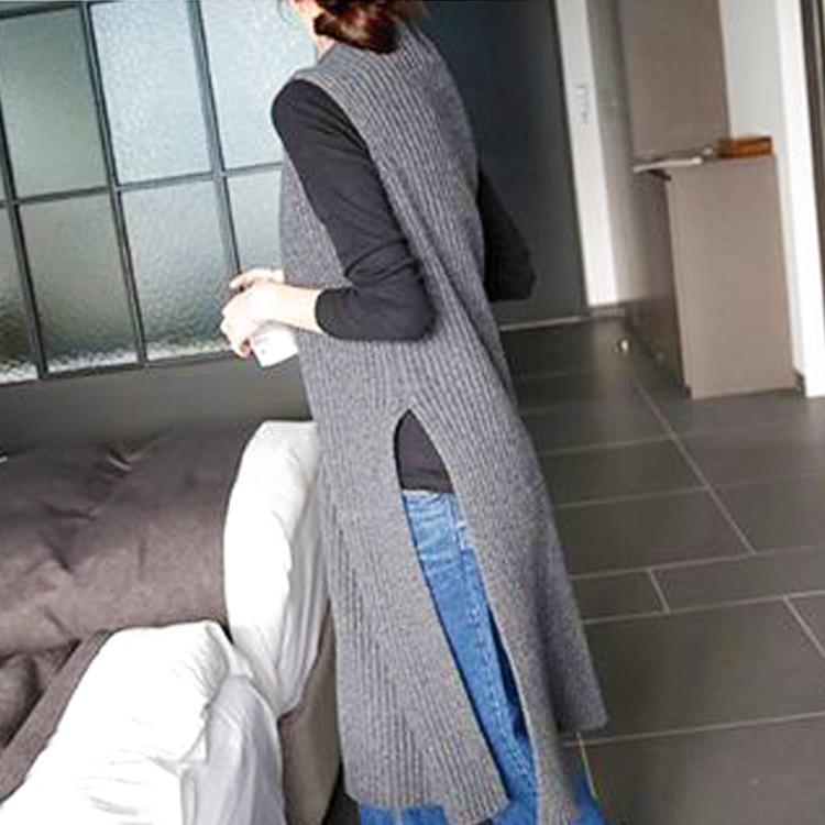2026 Early Autumn Women's Mid-Length High Neck Knit Pullover Sweater Vest Dress