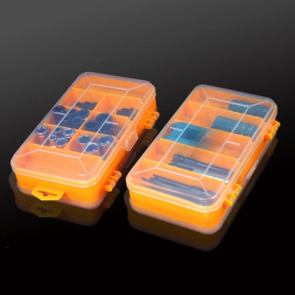 Double-Side Hardware Organizer Box Transparent Plastic Tool Organizer Multifunctional for Nuts Bolts Screws Nails Small Hardware