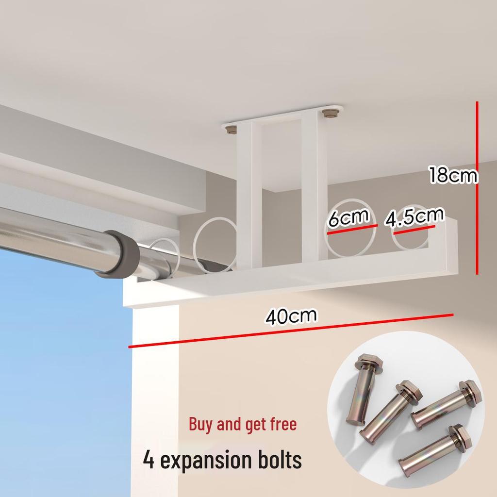 Retractable No-Drill 304 Stainless Steel Balcony Clothes Drying Rack Pole