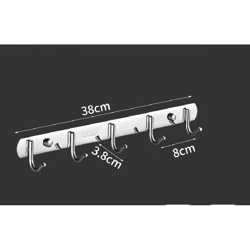 Stainless Steel Hook Hooks Toilet Clothes Hook Kitchen Supplies Hanger Punch-free Hook Rack