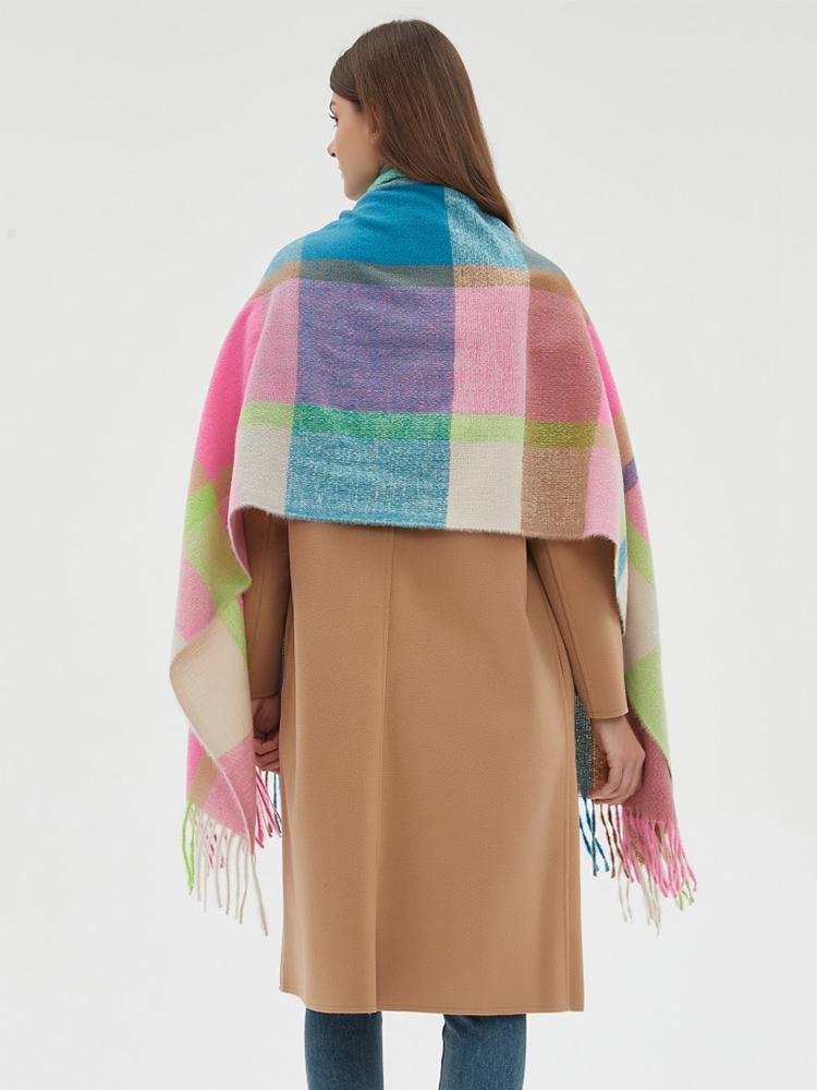 New Women Rainbow Plaid Scarf Headscarf Winter Lady Preppy Warm Tassel Scarves Pashmina Mujer Wrap Shawls Foulard Bufanda
