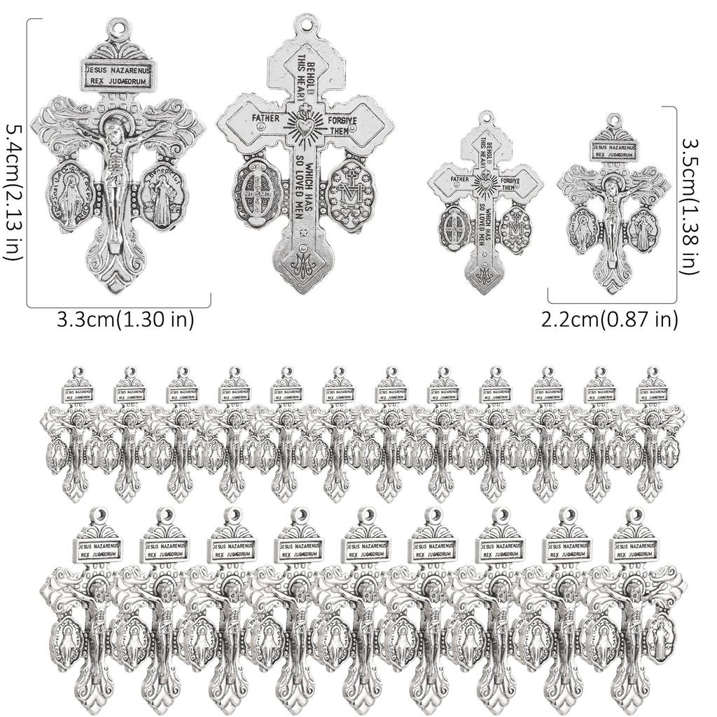 5/20PCS Forgiveness Crucifix Make Rosaries Exorcism St.Benedict Cross Pendant DIY Rosary Chaplet Jewelry