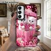 Phone Case: 2D Flat Samsung Galaxy A34 A35 M05 M06 S20 S22 S21 FE Plus 5G Protective Case, Couple Style, White Kitten, Christmas and Halloween Gift