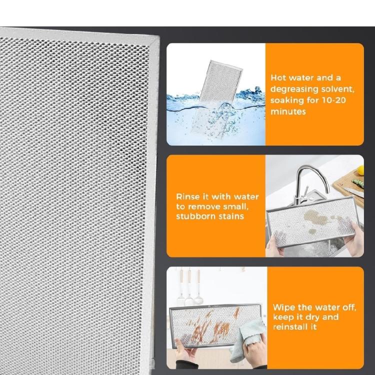 Set of 2 Heavy Duty Metal Range Hood Filter Replacement Filter Suitable for QS1 Series Captures Grease Effectively