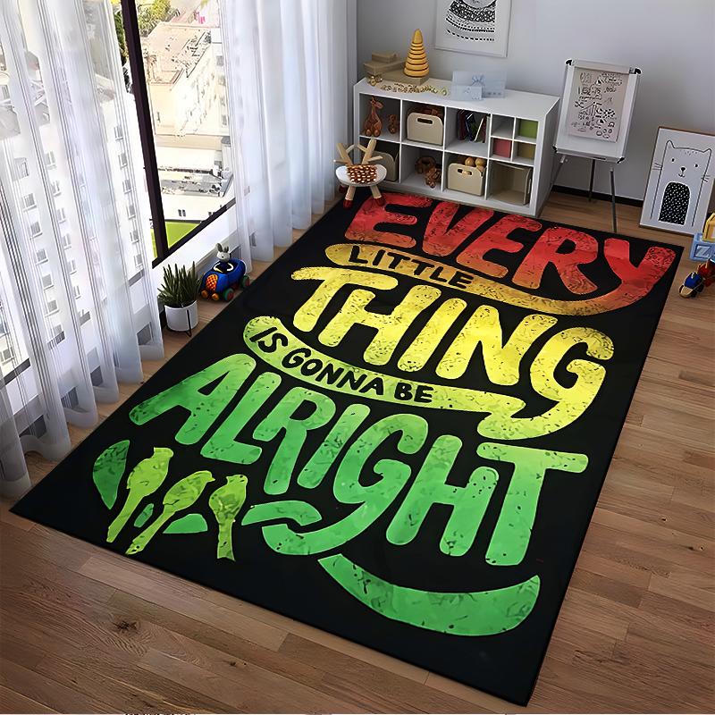 Colorful Inspirational Quote Carpet, "Every Little Thing" Design Suitable for use as an anti-slip for living room bedroom sofas
