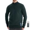 2024 Men's Pure Cotton Stand Collar Zipper Sweater - Half-Slim Solid Color Knitwear