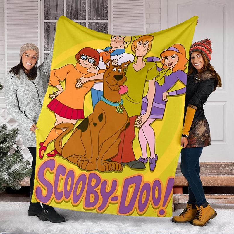 Pătură Imprimată cu Tema Scoobydoo Perfectă Pentru Canapea Pat Călătorie Utilizare în Aer Liber Lavabilă la Mașină Confortabilă Durabilă