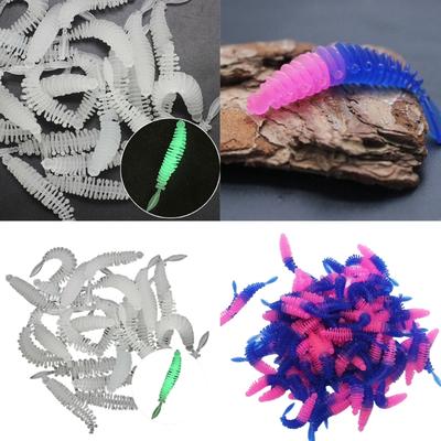 20Pcs/set Soft Colorful Fishing Lures Long Tail Baits Simulations Fishing Stuff Loach Baits Slow Sinking Swimming Lures