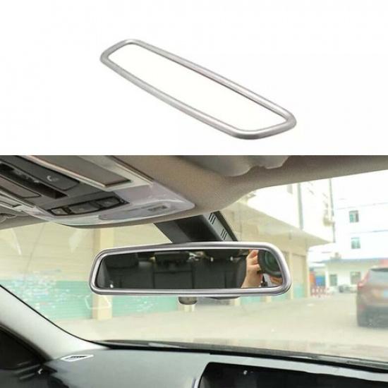 2013-19 Rearview Mirror Frame Car Middle Console Silver Steel For BMW 3 4 Series