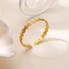 Fashion Daisy Flower Stainless Steel Bracelet Women's Open Bracelet K Gold Plated Jewelry