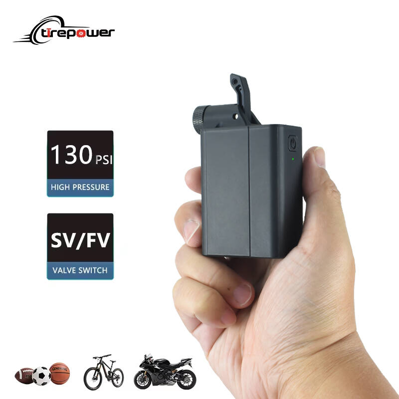 

Electric Bike Air Pump Fast Inflation with Gauge 120PSI Tire Inflator Aluminum Alloy Pump with Presta & Schrader & Clik Valve E1-MINI-PA-B