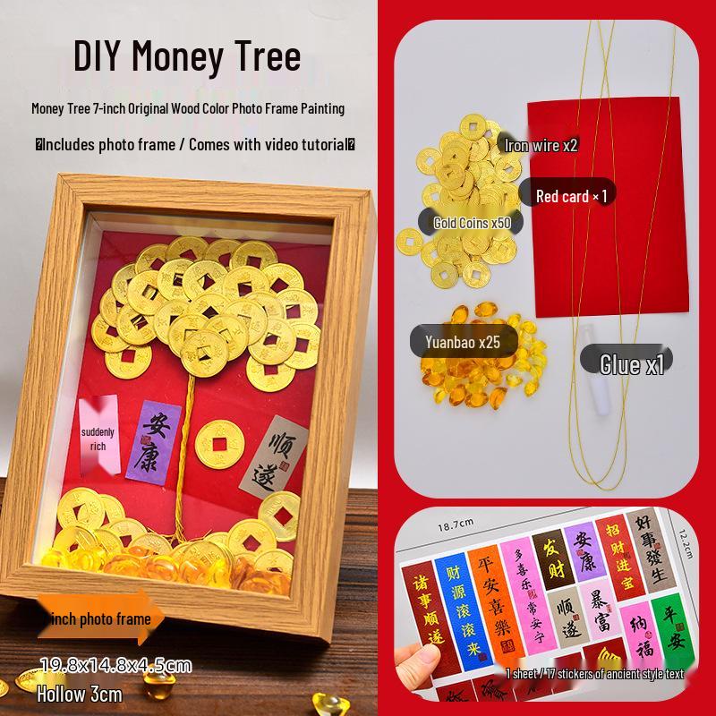 Dragon Boat Festival Coin Tree DIY Photo Frame Set: Home Decor & Gift