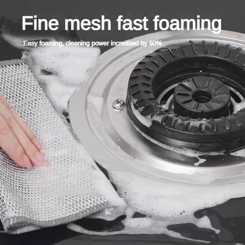 Magic rengjøringsklut fortykket dobbeltsidig metall ståltråd filler Kjøkken tallerken Gryte Vaskekluter Håndkle Kjøkkentilbehør