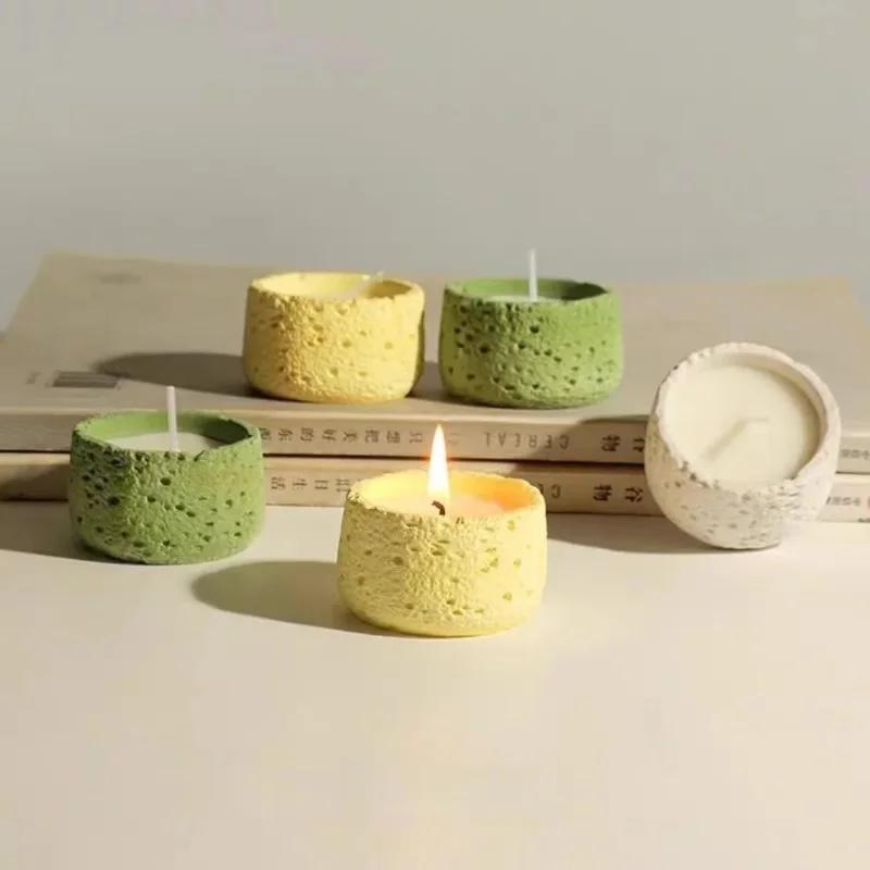 Top Quality Space Texture Silicone Mold for Gypsum Candle Creative Cement Candle Cup Plaster Desktop Decoration Molds for Home