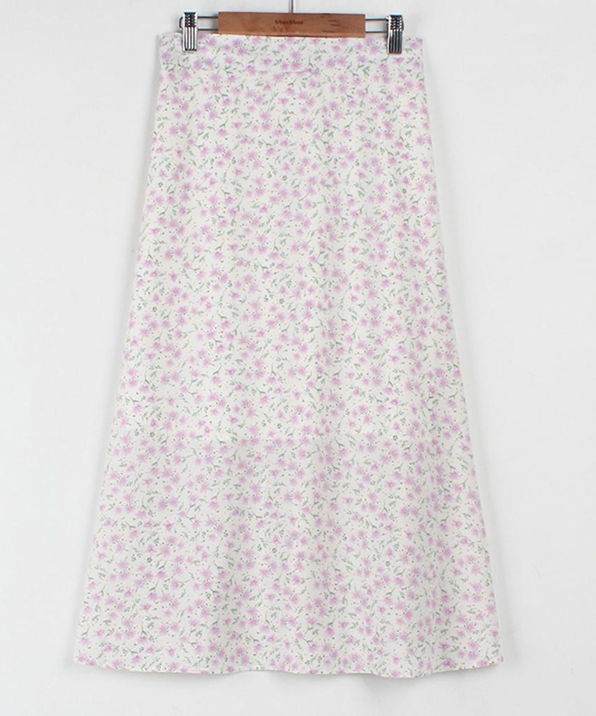 Ppaeppae Back Elastic Flower Long Skirt