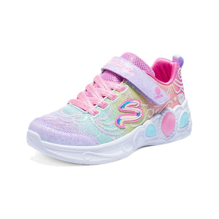 Skechers Girls Comfortable Cushioning Breathable Cushioning Breathable Low top Kids Lifestyle Shoes Pink Purple Kids' 302686L-MLT