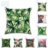 Tropical 18 Green Plant Pillow Case Cotton Sofa Cushion Cover Decorative