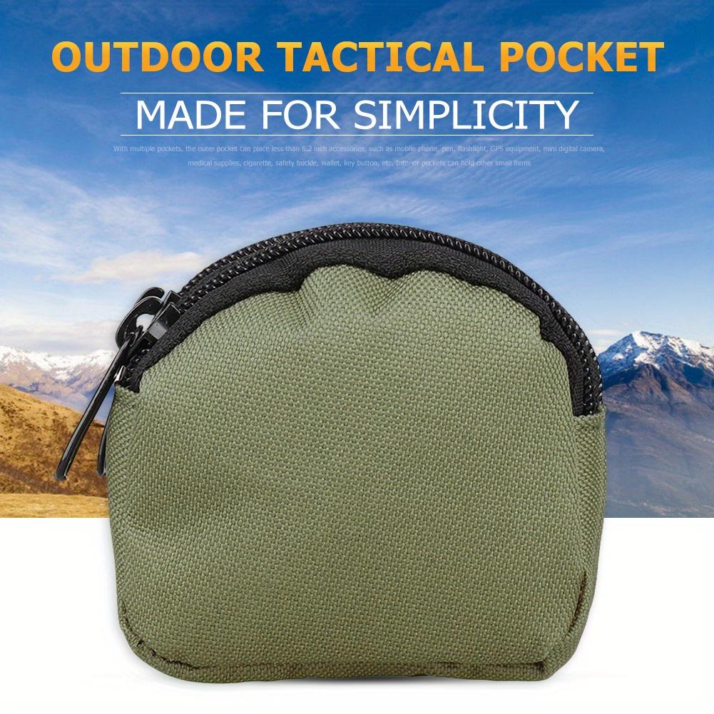 Outdoor Tactical Wallet Multi-functional Coin Purse with Zipper Closure Small Change Bag for Men for Camping Hiking Hunting