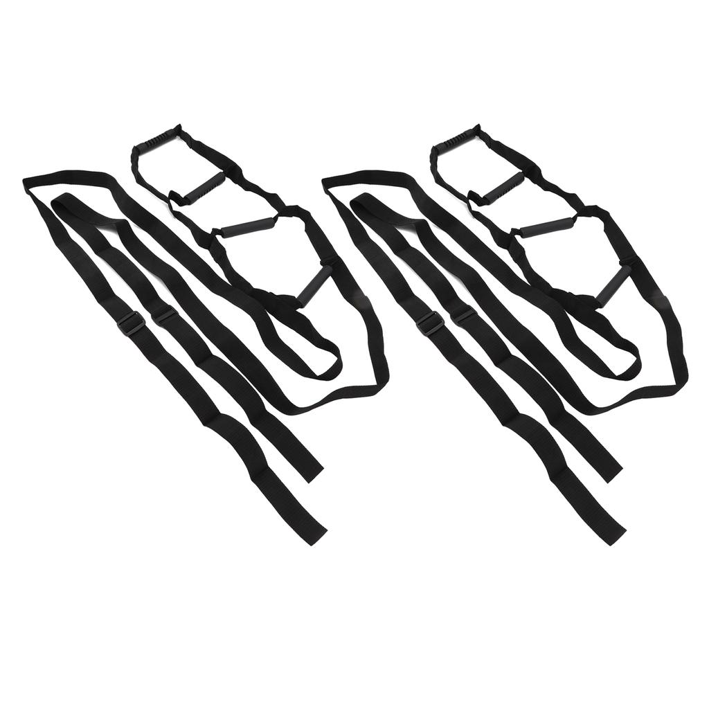 2PCS Bed Sit Up Helper Nylon Adjustable Four Sections Bed Ladder Assist for The Elderly