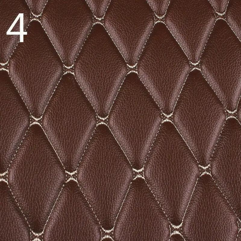 Thick Quilted Faux Leather Fabric Embroidery Upholstery Fabric Car Roof Bedside Leather Door Sponge Trim Decoration